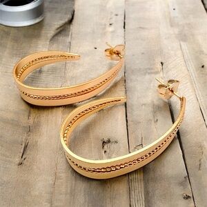 Vintage Style Half Hoop Earrings 18k Gold Plated Luxury Jewelry